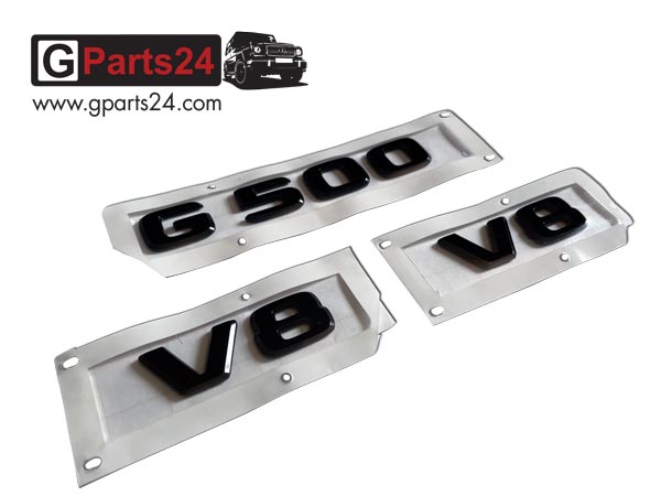 G-Klasse G500 Typkennzeichen V8 Emblem schwarz glänzend SET w463a w463 – Bild 2