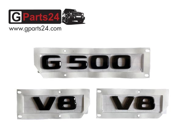 G-Klasse G500 Typkennzeichen V8 Emblem schwarz glänzend SET w463a w463